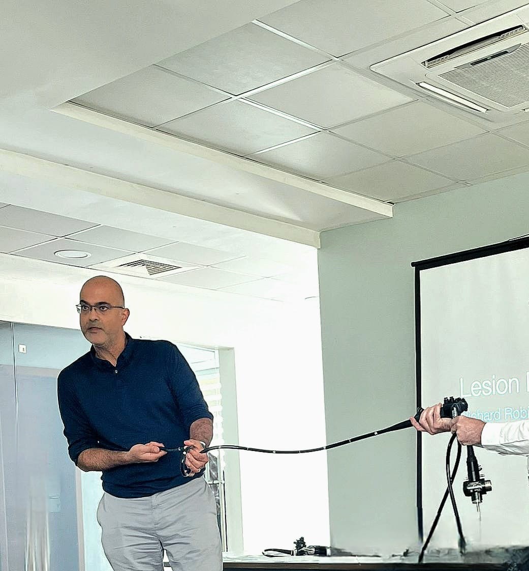 Dr. Pattni with endoscope