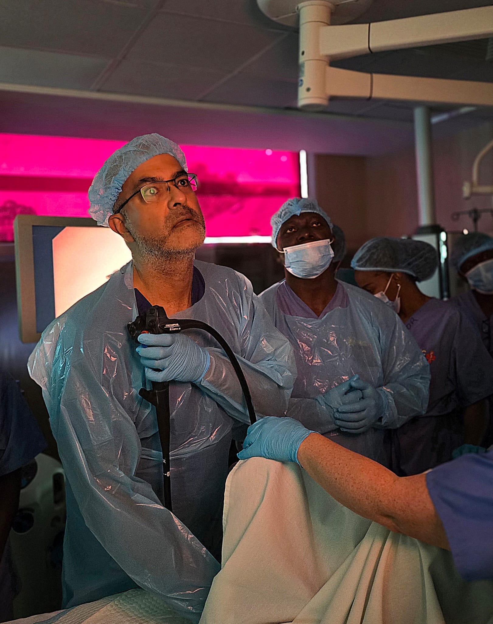 Dr. Pattni performing endoscopy